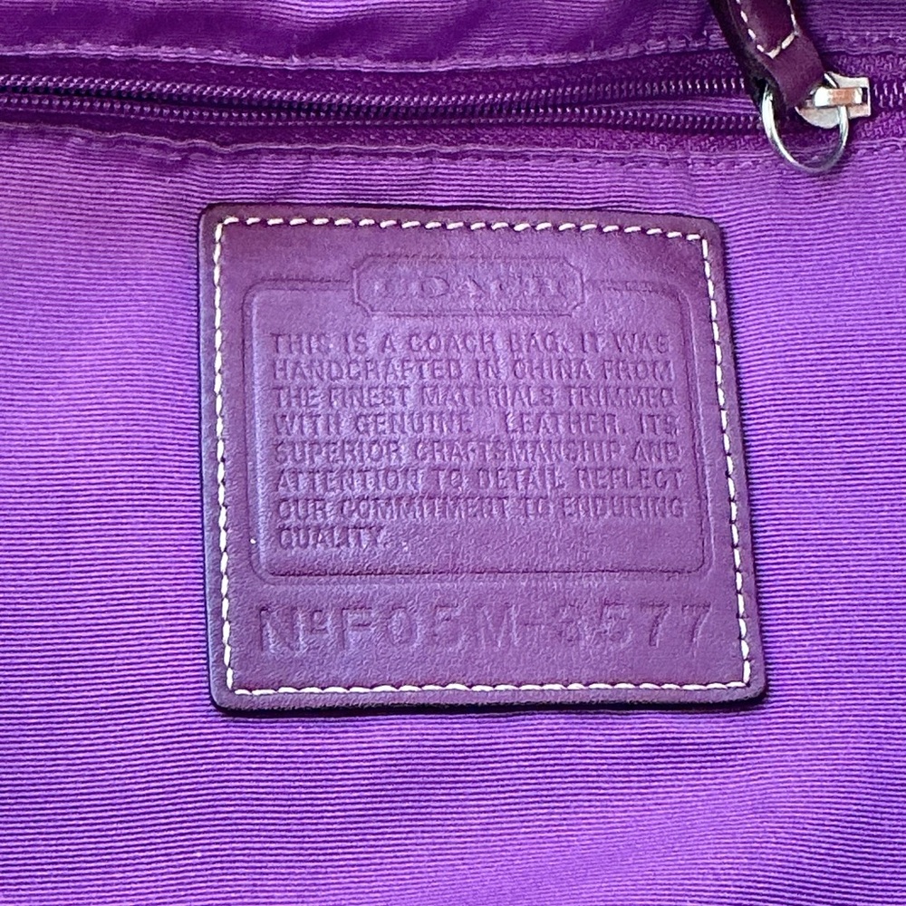 Coach Tan Signature Canvas Crossbody with Plum Leather Trim - Picture 6 of 6